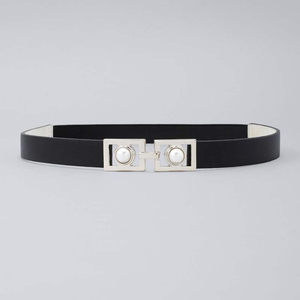 WHBM Black belt with pearl design